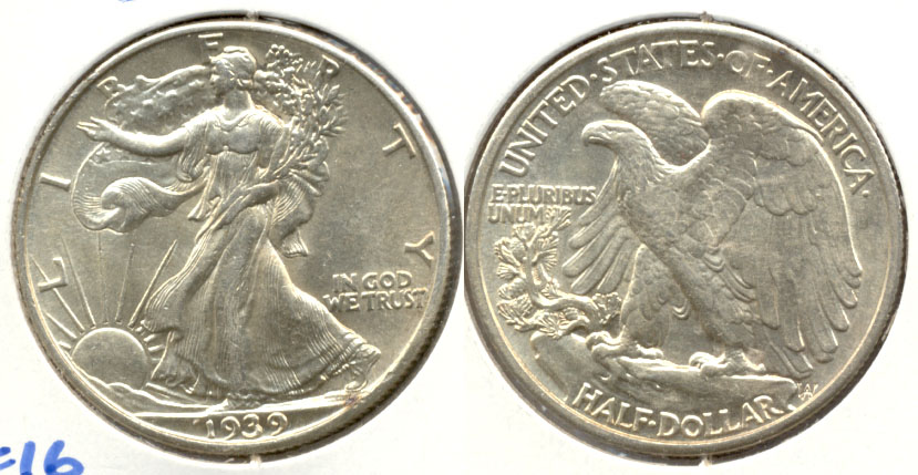 1939 Walking Liberty Half Dollar AU-55