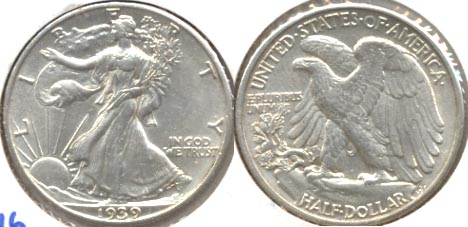 1939 Walking Liberty Half Dollar AU-55 c