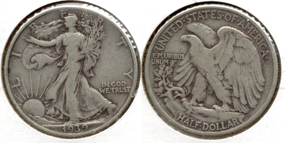 1939 Walking Liberty Half Dollar Fine-12 a