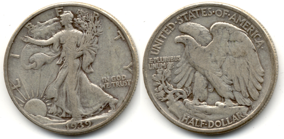 1939 Walking Liberty Half Dollar Fine-12 e