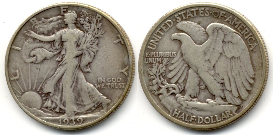 1939 Walking Liberty Half Dollar Fine-12 h