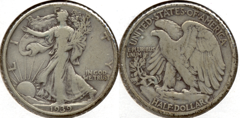1939 Walking Liberty Half Dollar Fine-12 j