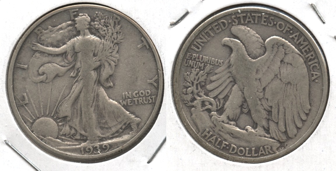 1939 Walking Liberty Half Dollar Fine-12 #l