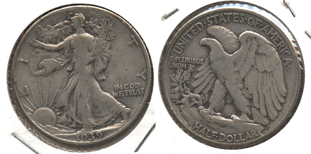 1939 Walking Liberty Half Dollar Fine-12 #m