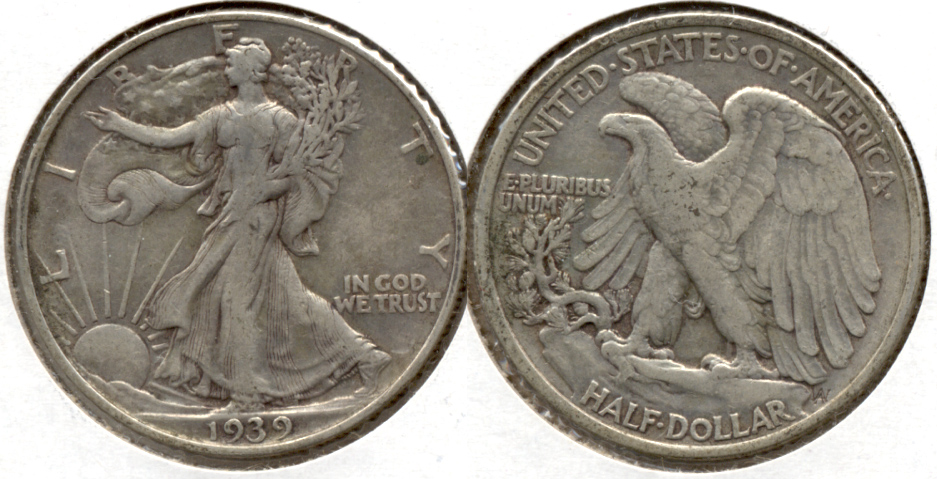 1939 Walking Liberty Half Dollar Fine-15 a