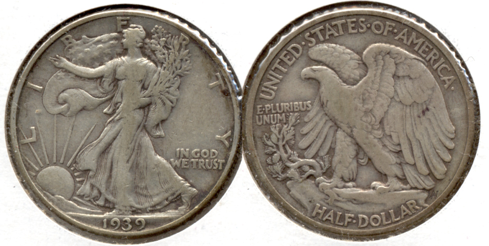 1939 Walking Liberty Half Dollar Fine-15 c