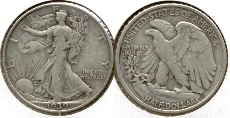 1939 Walking Liberty Half Dollar Fine-15 d