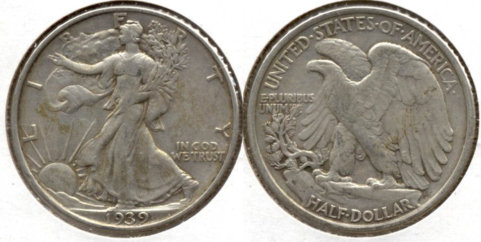 1939 Walking Liberty Half Dollar VF-20 a