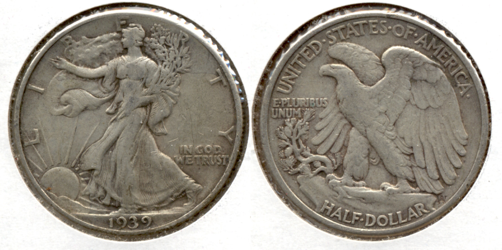 1939 Walking Liberty Half Dollar VF-20 g