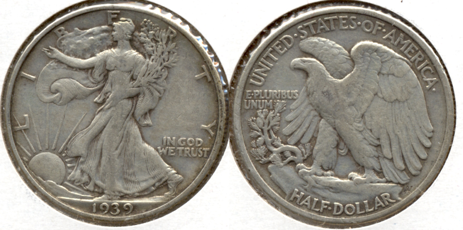 1939 Walking Liberty Half Dollar VF-20 n