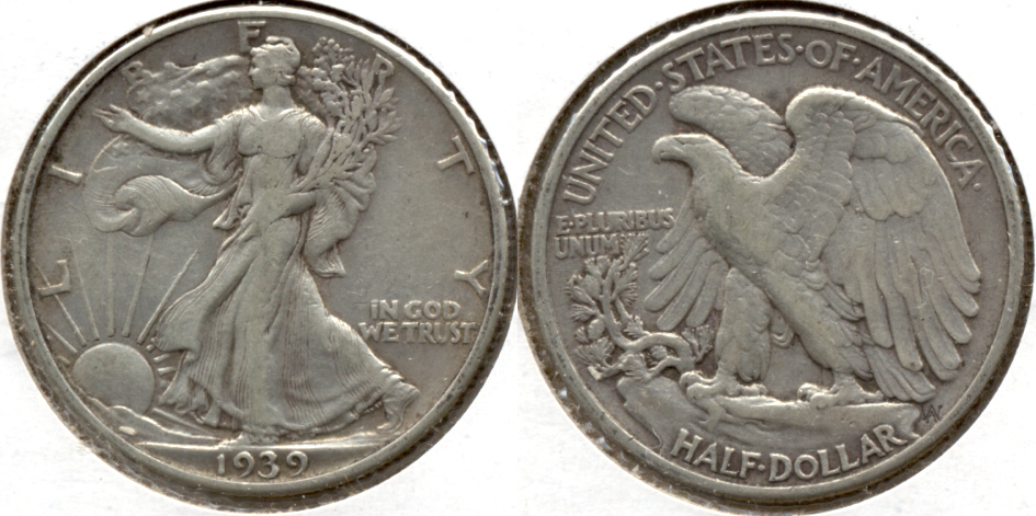 1939 Walking Liberty Half Dollar VF-20 r