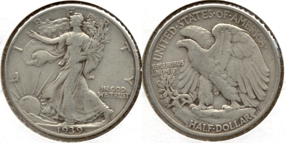1939 Walking Liberty Half Dollar VF-20 y