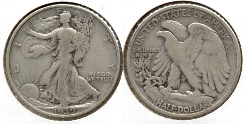 1939 Walking Liberty Half Dollar VG-8