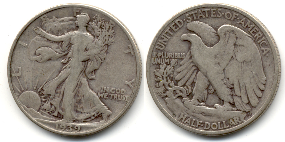 1939 Walking Liberty Half Dollar VG-8 a
