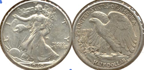 1940 Walking Liberty Half Dollar AU-50