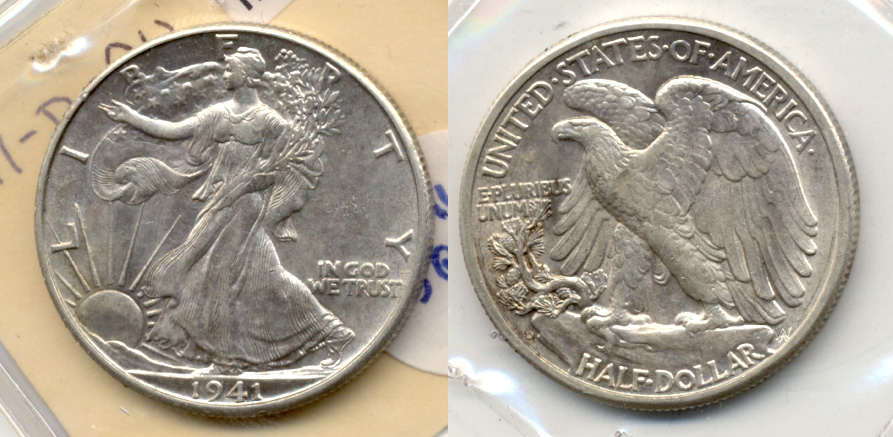 1941-D Walking Liberty Half Dollar AU-50 h