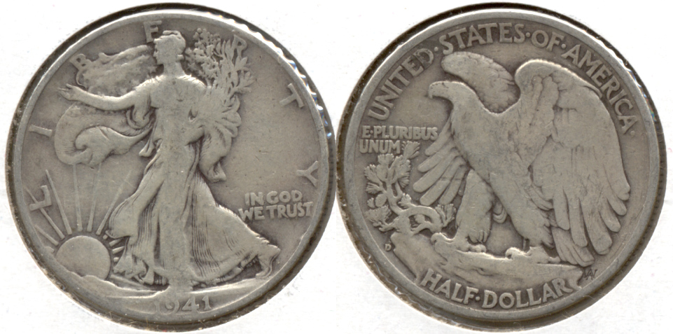 1941-D Walking Liberty Half Dollar VG-8