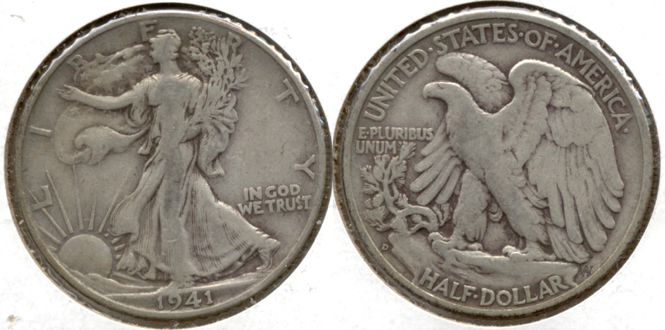 1941-D Walking Liberty Half Dollar VG-8 c