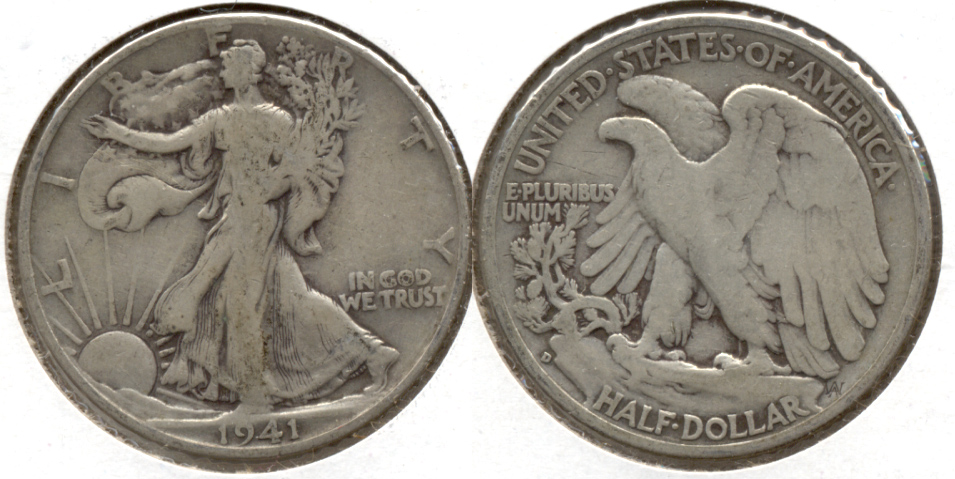1941-D Walking Liberty Half Dollar VG-8 d