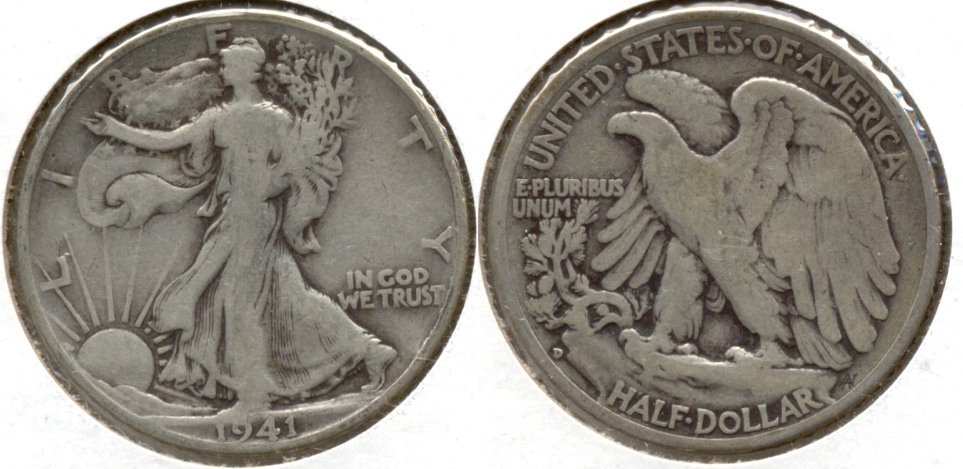 1941-D Walking Liberty Half Dollar VG-8 e