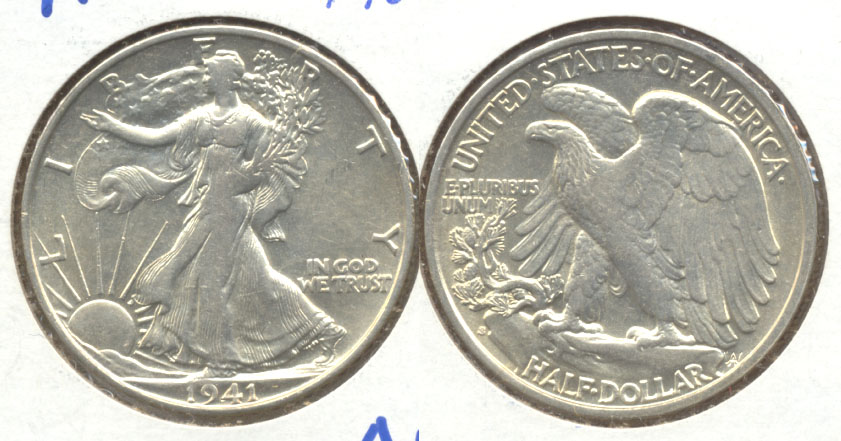 1941-S Walking Liberty Half Dollar AU-50 d