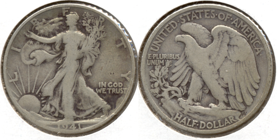 1941-S Walking Liberty Half Dollar VG-8 a