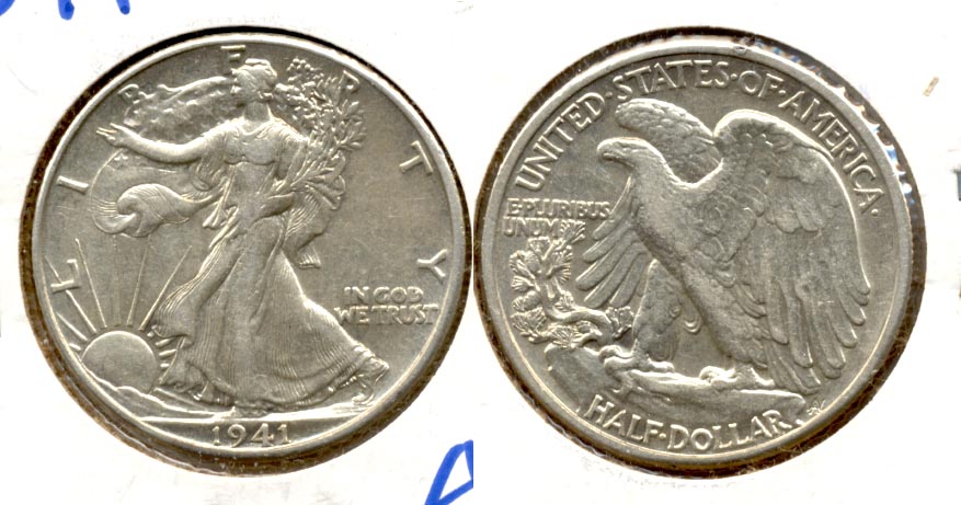 1941 Walking Liberty Half Dollar AU-50 l Rim Tick