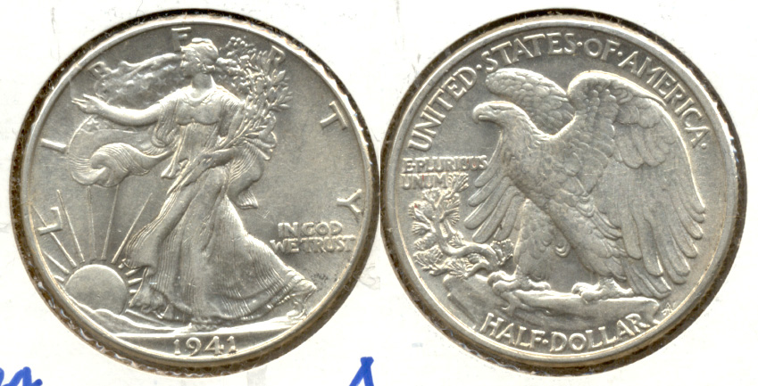 1941 Walking Liberty Half Dollar AU-53