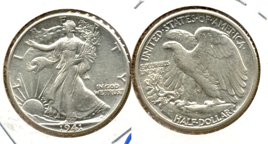1941 Walking Liberty Half Dollar AU-53 d