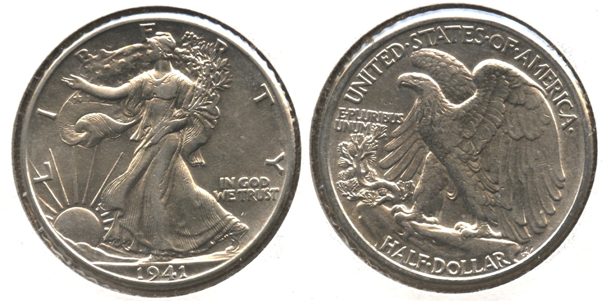 1941 Walking Liberty Half Dollar AU-53 #h