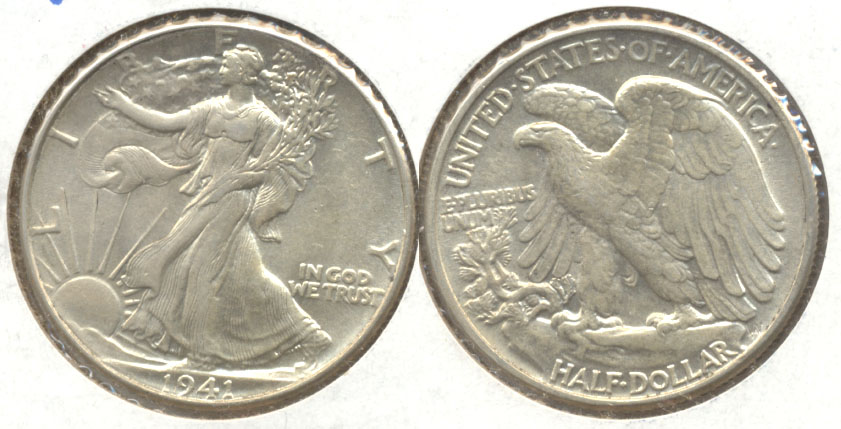 1941 Walking Liberty Half Dollar AU-55 b