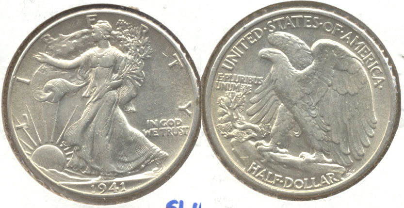 1941 Walking Liberty Half Dollar AU-55 d