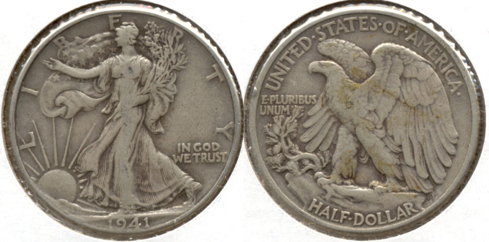 1941 Walking Liberty Half Dollar Fine-12 e