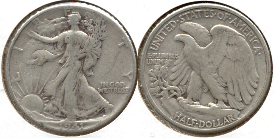 1941 Walking Liberty Half Dollar Fine-12 f