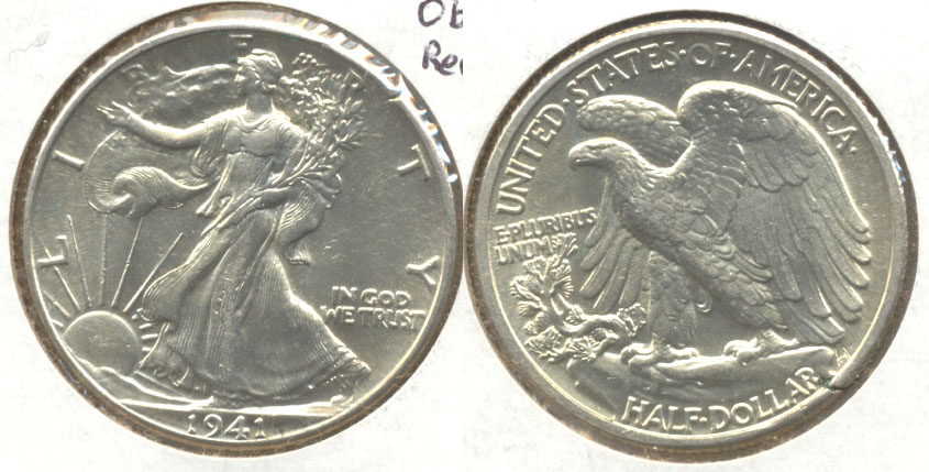 1941 Walking Liberty Half Dollar MS-60 c Planchet Flaw