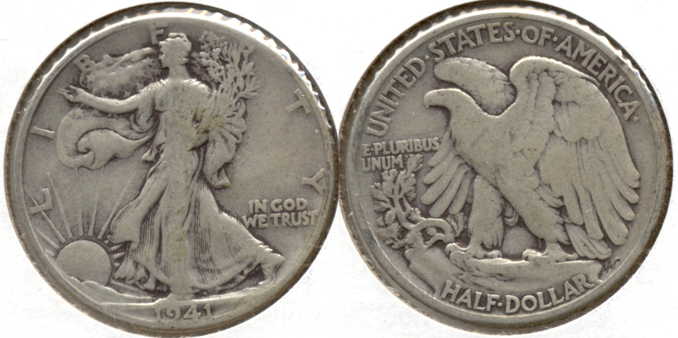 1941 Walking Liberty Half Dollar VG-8 c