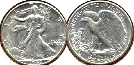 1942-D Walking Liberty Half Dollar AU-55