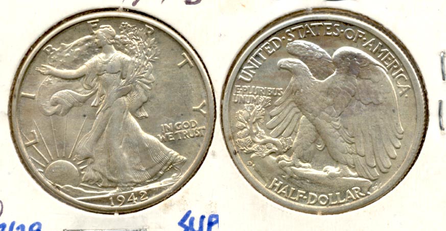 1942-D Walking Liberty Half Dollar AU-55 a