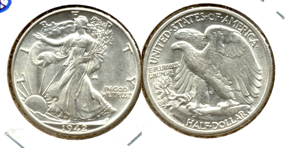 1942-D Walking Liberty Half Dollar AU-58