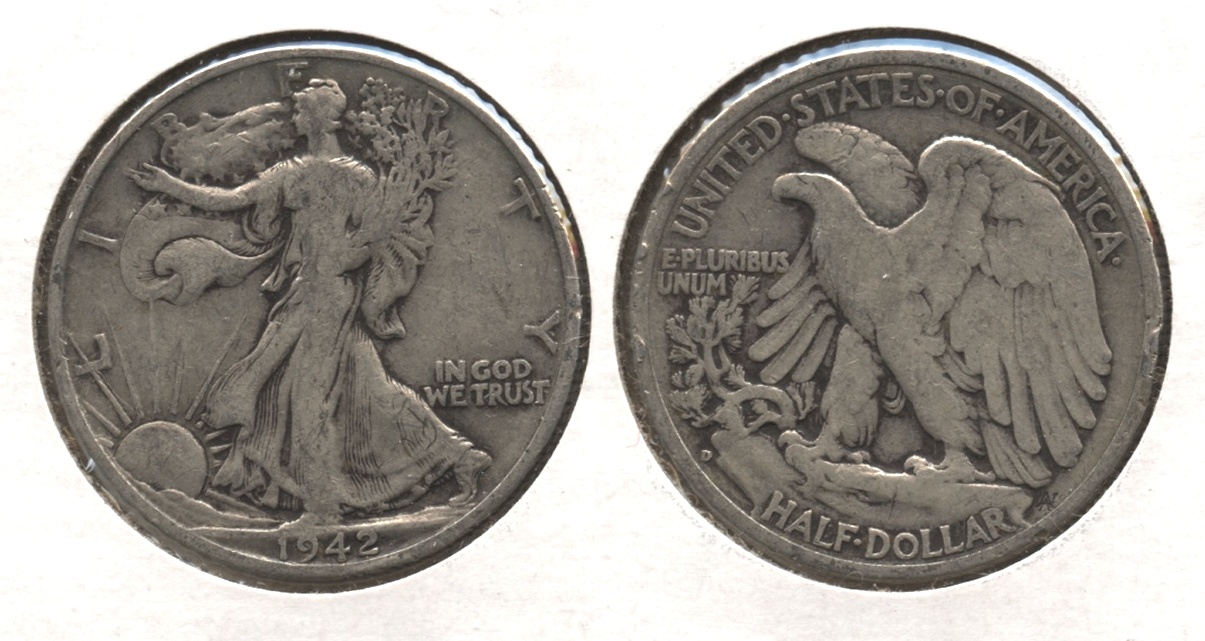 1942-D Walking Liberty Half Dollar Fine-12