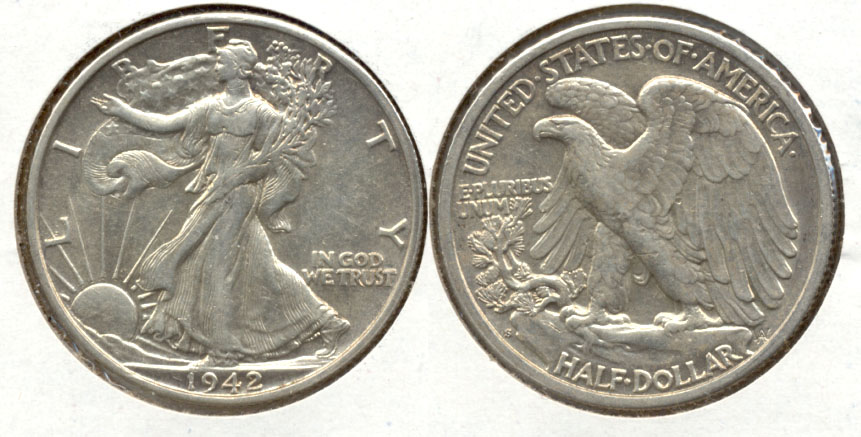 1942-S Walking Liberty Half Dollar AU-50 b