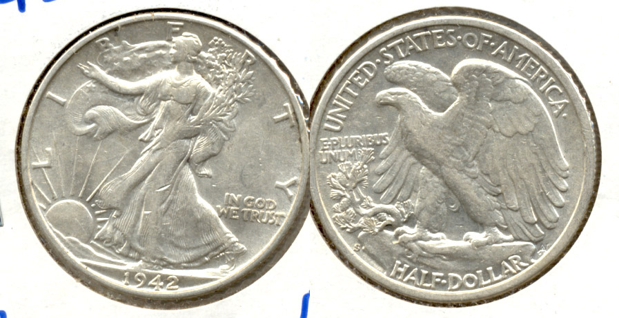 1942-S Walking Liberty Half Dollar AU-50 h