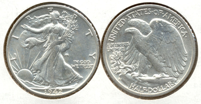 1942-S Walking Liberty Half Dollar AU-55 a