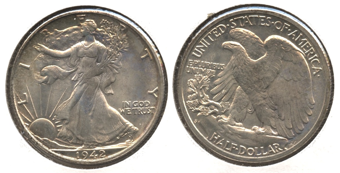 1942-S Walking Liberty Half Dollar AU-58 #c
