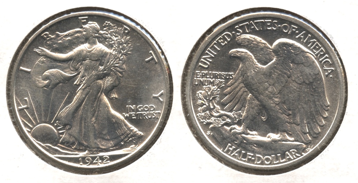 1942-S Walking Liberty Half Dollar AU-58 #d