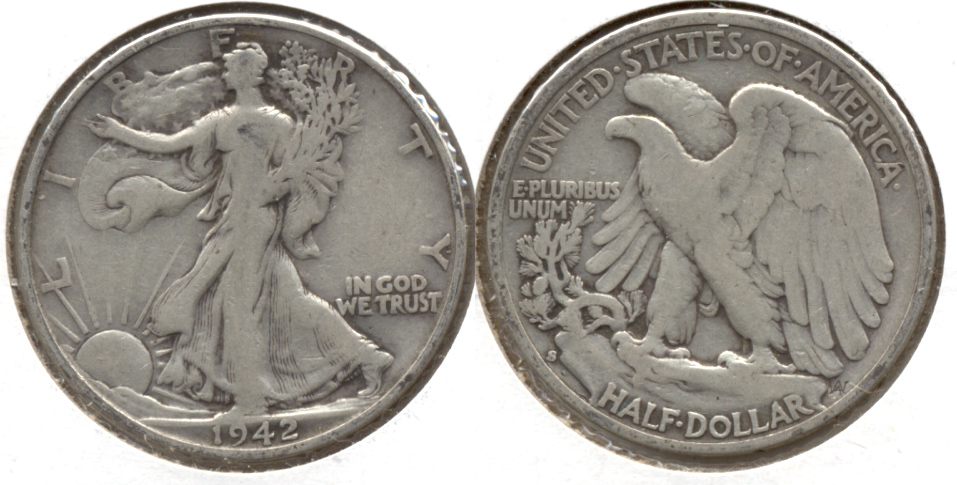 1942-S Walking Liberty Half Dollar VG-8