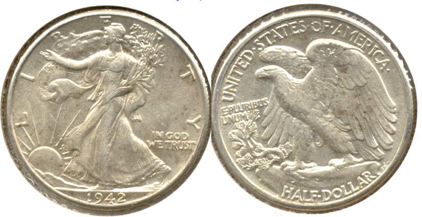 1942 Walking Liberty Half Dollar AU-50 e