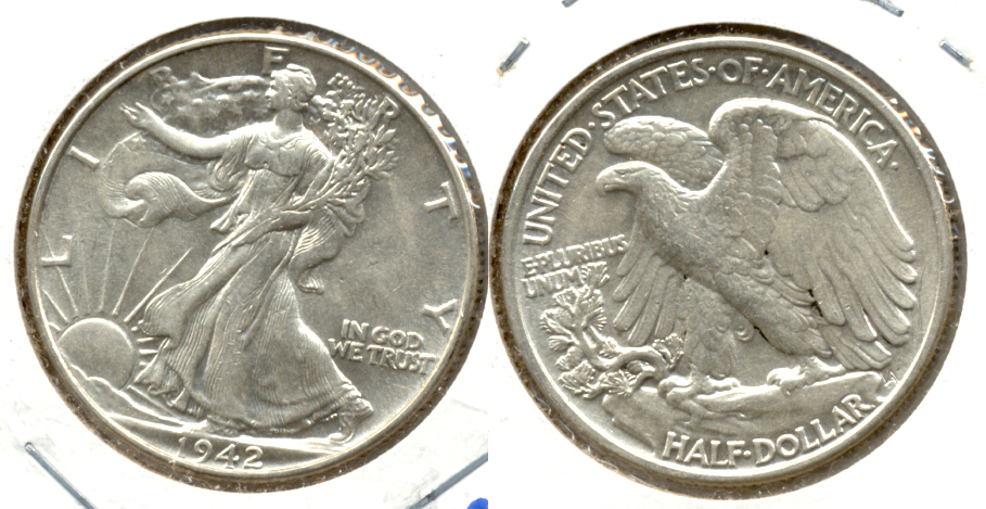 1942 Walking Liberty Half Dollar AU-50 f