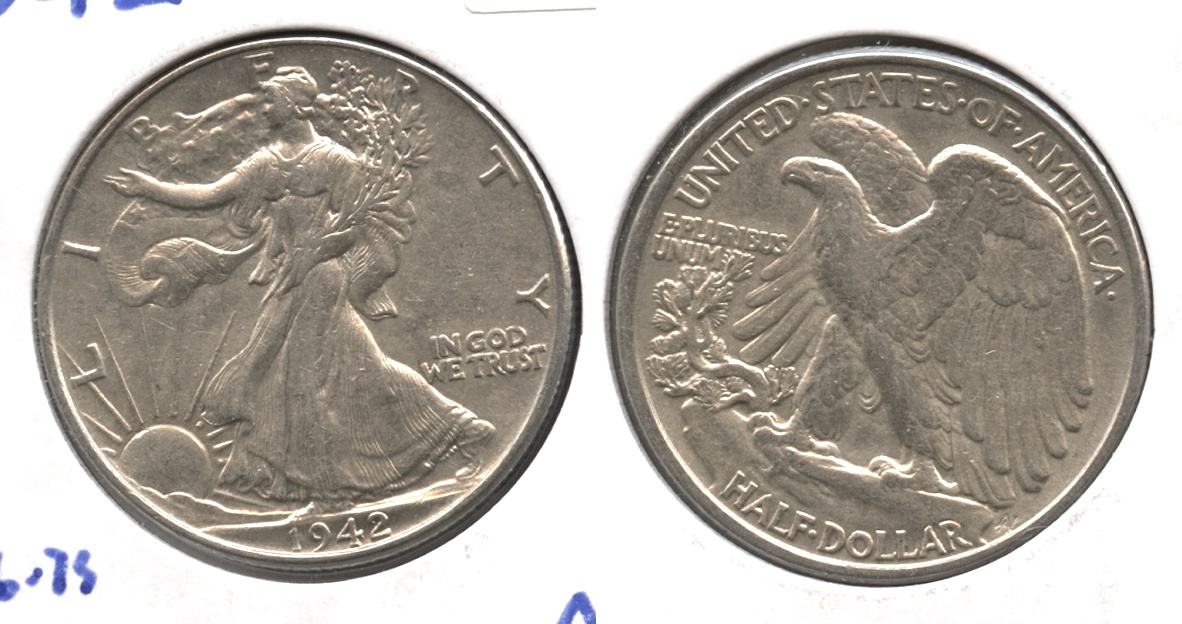 1942 Walking Liberty Half Dollar AU-50 #n