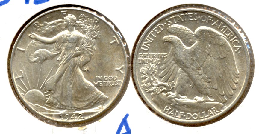 1942 Walking Liberty Half Dollar AU-53